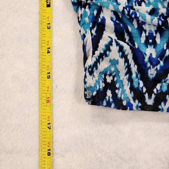 AB STUDIO Blouse Blue Black Tank Top Size S Small Sleeveless - Picture 9 of 9